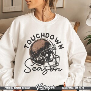 Touchdown Season Png | Retro football shirt design | Football helmet Png | Football shirt graphic | Football season Png | Game day Png image 5
