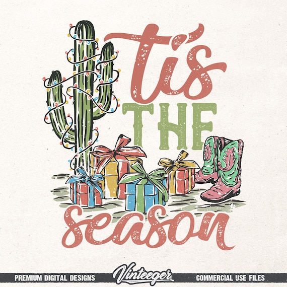 Tis the season PNG | Sublimation design | Instant download | Retro Christmas design png | Country christmas png | Western Christmas png