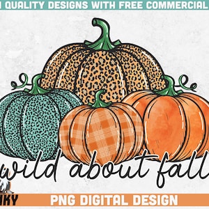 Wild um den Herbst PNG | Sublimationsdesign | Sofortiger Download | Herbst Shirt Print | Herbst sublimation | Kürbisse png | Leopardendruck | Plaid