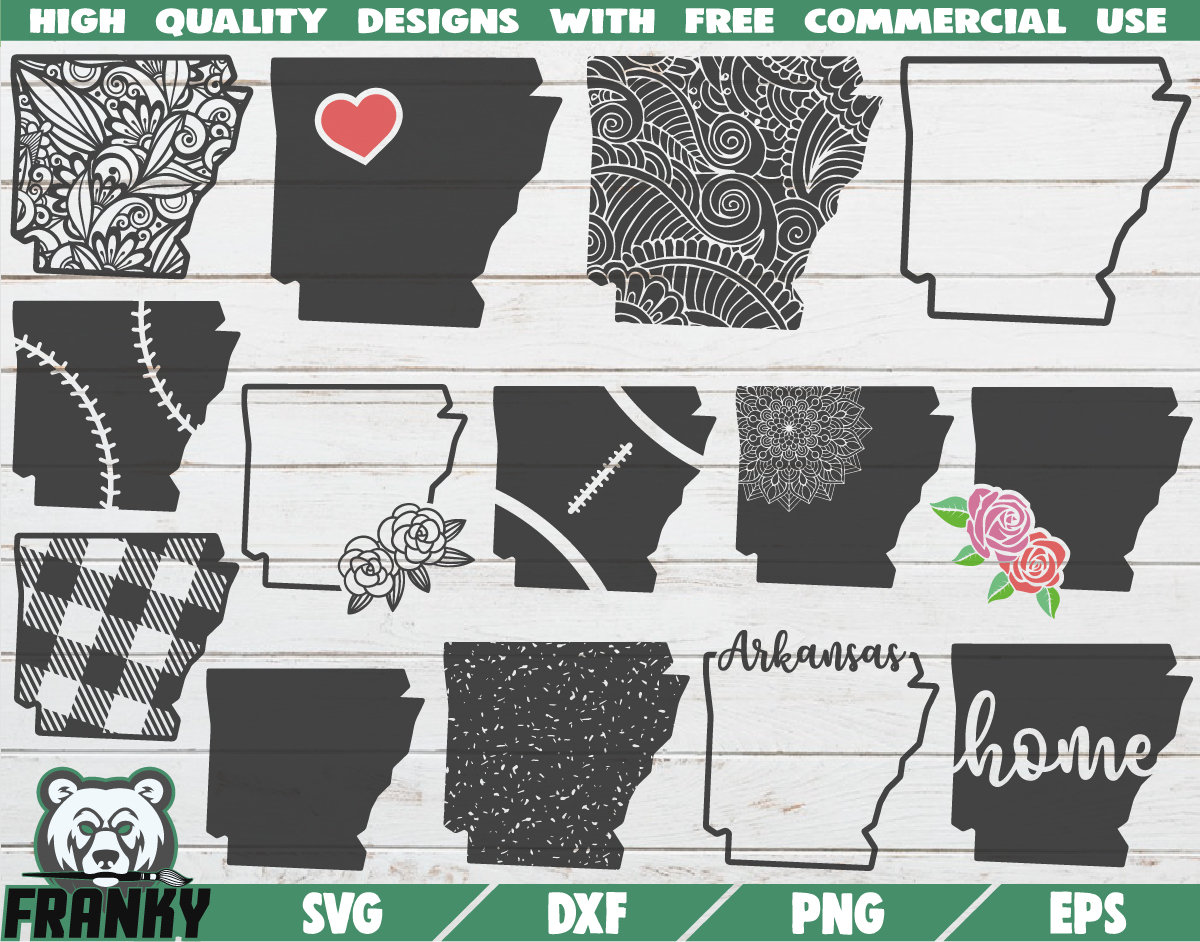 Arkansas SVG - 14 ontwerpen - Cut bestanden - DXF bestanden - Arkansas schetsen svg - Arkansas staat svg - Love arkansas svg - Arkansas huis svg