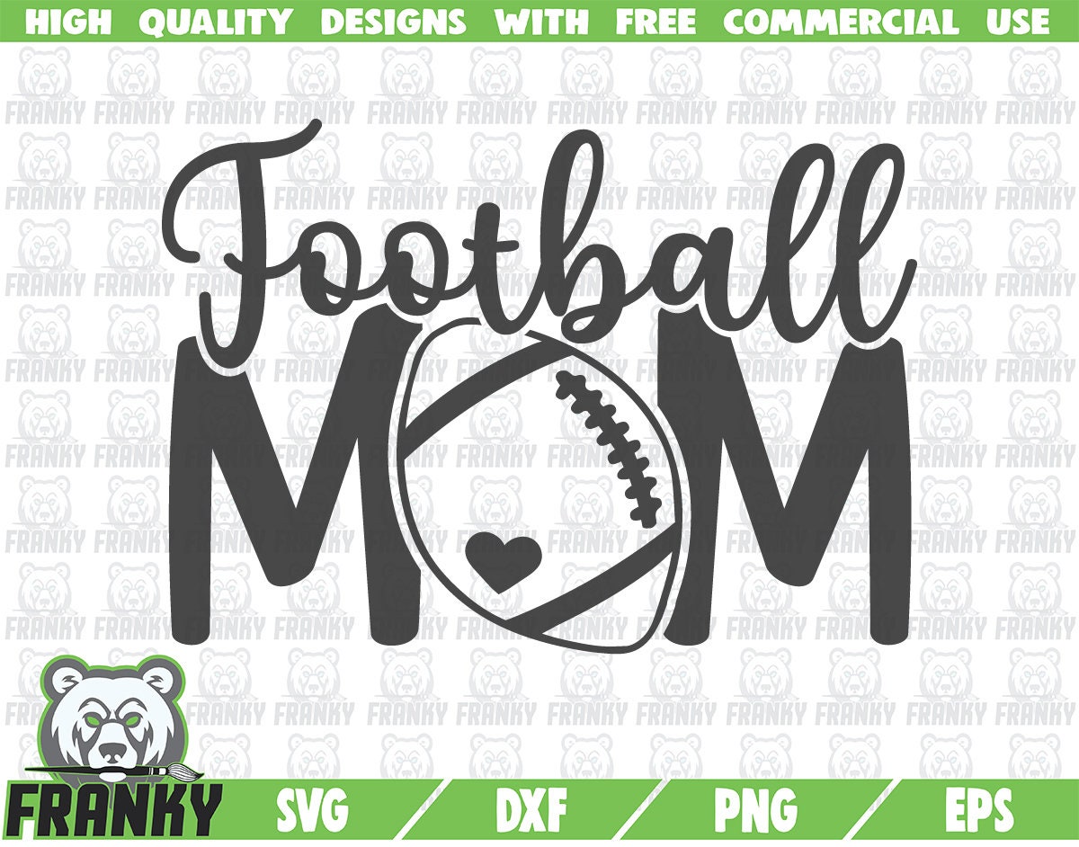 Football Mom SVG - DXF file - Cut file - Football mom shirt svg - Foo…