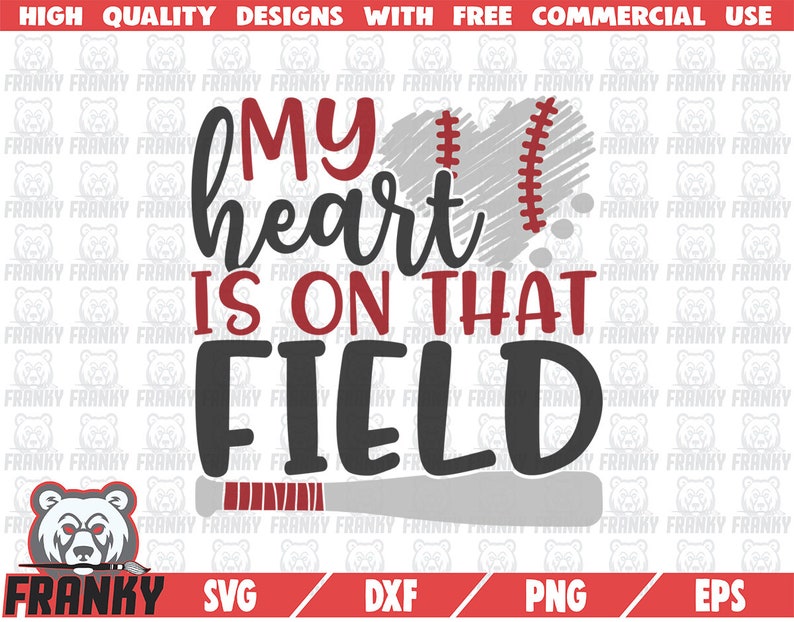 Baseball Shirt Svg Softbal Svg Dxf File Cut File My Heart Is On That Field Svg