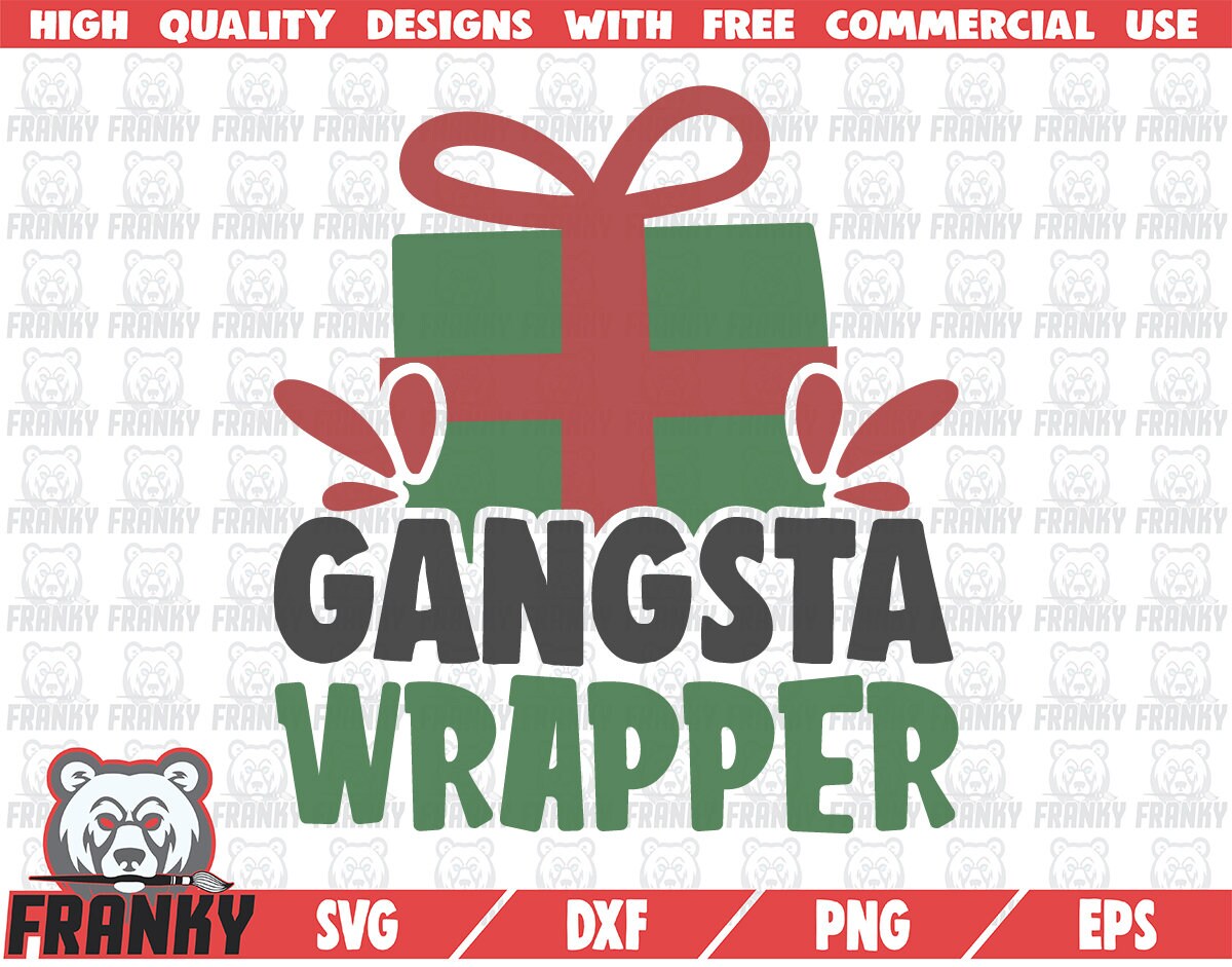 Paper Papercraft Sassy Christmas Clipart Png Gangsta Wrapper SVG Dxf ...