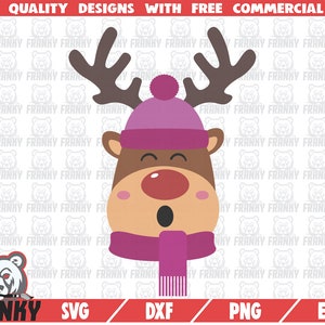 Schattig Rendier SVG-cut bestand-DXF bestand-kerst Rendier SVG-kerst baby SVG-winter SVG-vakantie SVG-kerst shirt SVG-