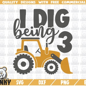 Ik vind het drie SVG - Cut file - DXF bestand - Drie jaar verjaardag shirt SVG - Verjaardag jongen svg - Verjaardagsfeestje svg - Truck svg - Digitaal