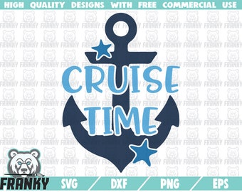 Cruise time SVG - DXF file - Cut file - Anchor svg - Nautical SVG - Cruise shirt svg - Summer svg - Vacation svg - Beach svg - Sea svg