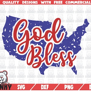 Gott segne Amerika SVG - geschnitten E-Datei - DXF-Datei - Amerika Svg - Vereinigte Staaten Karte - beunruhigt - 4. Juli Shirt - Unabhängigkeitstag - Digital