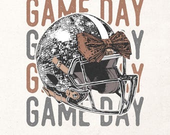 Game Day Png | Coquette football helmet Png | Football bow Png | Football sublimation design | Football shirt print | Trendy fall design Png