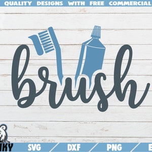 Pinsel SVG - geschnitten Datei - DXF-Datei - Badezimmer Aufkleber SVG - Toilette Aufkleber Svg - Toilette Svg - Hygiene Svg - Zahnbürste Svg - Zahnpasta Svg