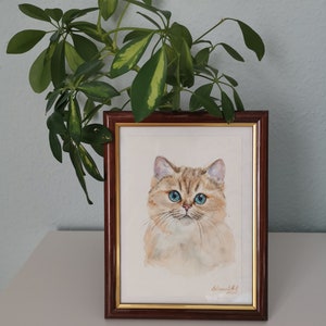 Handgemaltes Aquarellbild Haustier Portrait Personalisiert Geschenk Hund Katze Zeichnung Haustier Andenken Bild vom Foto Gemälde Denkmal Bild 8