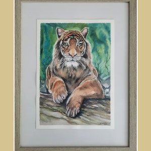 Watercolor Tiger kein Druck Aquarell Bild Bild 3