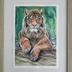 Watercolor Tiger kein Druck Aquarell Bild Bild 2