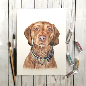 Handgemaltes Aquarellbild Haustier Portrait Personalisiert Geschenk Hund Katze Zeichnung Haustier Andenken Bild vom Foto Gemälde Denkmal Bild 1