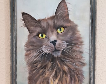 Ölbild Gemälde Haustier Portrait in Ölfarben personalisiert Oil on Canvas Geschenkidee für Weihnachten Katze Hund Zeichnung vom Foto