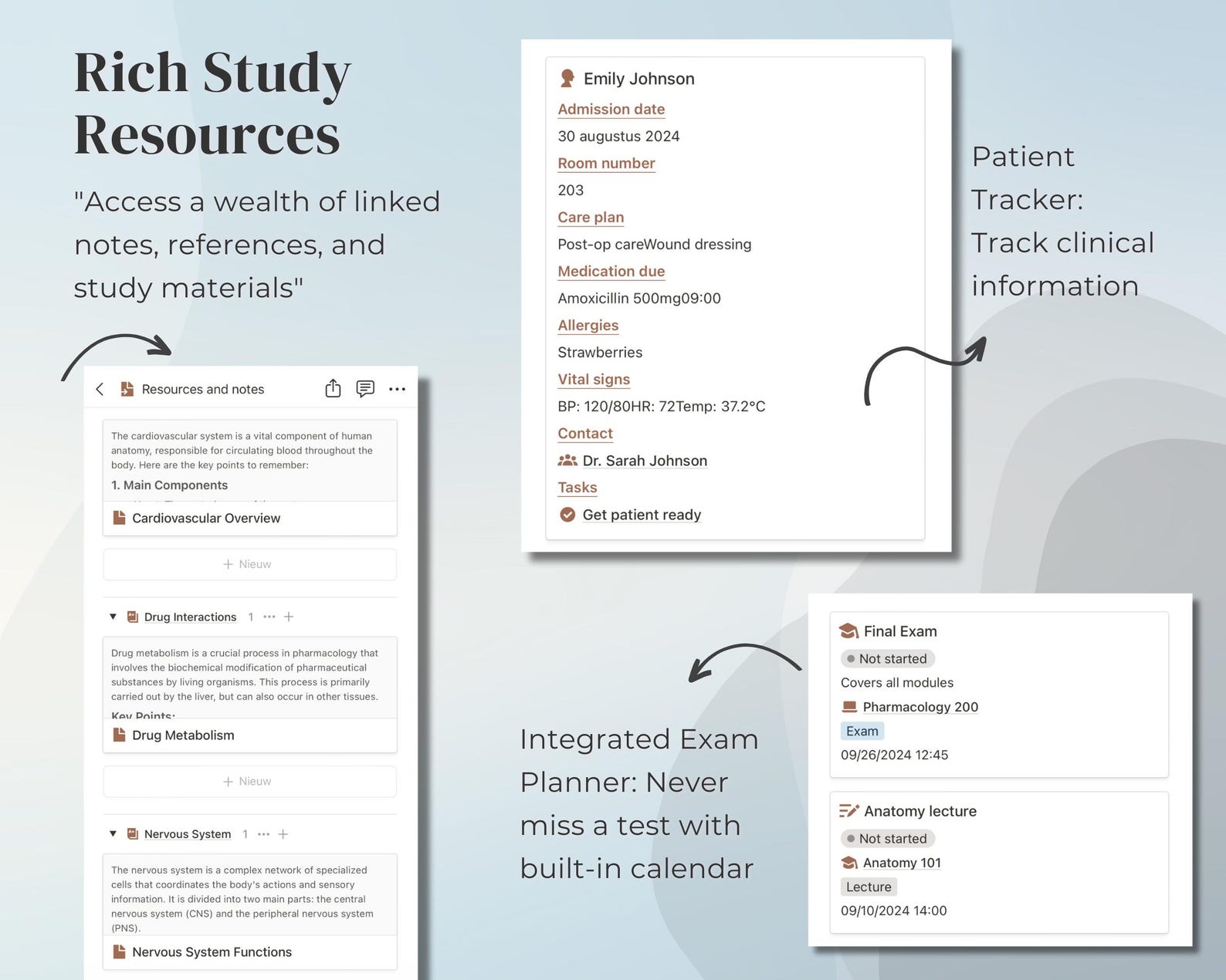 Ultimate Nursing Student Notion Planner | Digital Organizer, Study ...