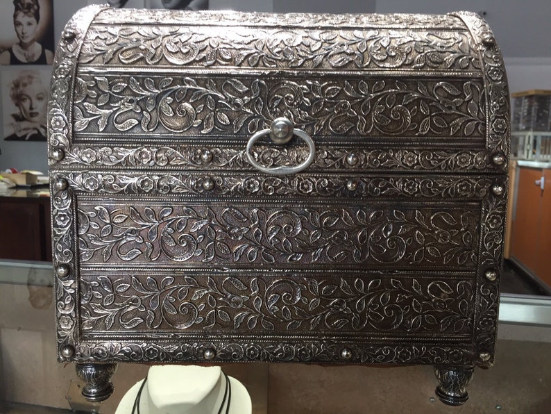 Sterling Silver Treasure Chest Etsy