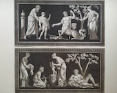 19th century Greek Mythology, greek gods The Life Of Achilles Two Aquatints
