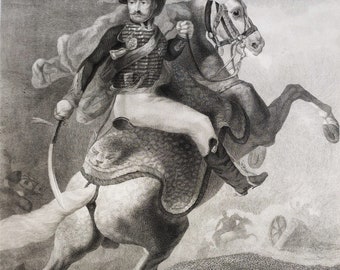 Tirage Albuminé Vintage Circa 1865 - Officier à Cheval, Souclier Limoges - Photo Originale