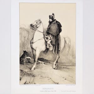 Bonaparte Napoleon Horse Lithograph By Charlet 19th C Old Print