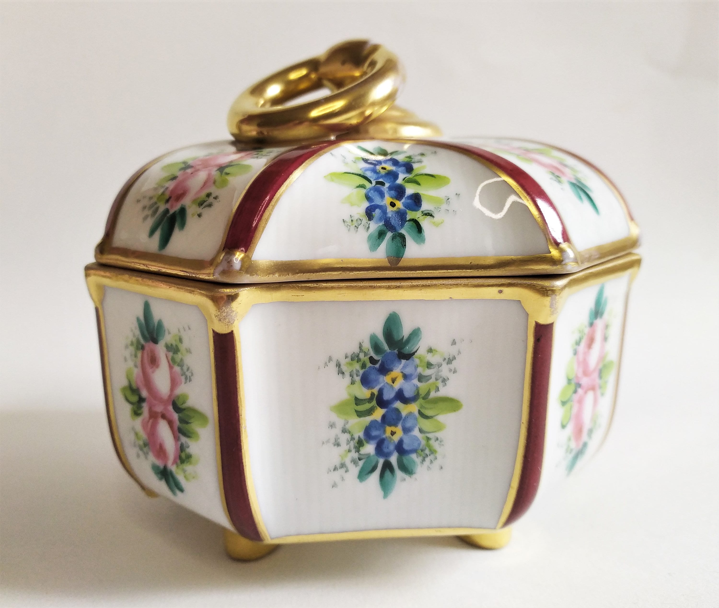Limoges Box Rv Jewelry Box Limoges Porcelain With Hand Painted Floral Decor - Etsy