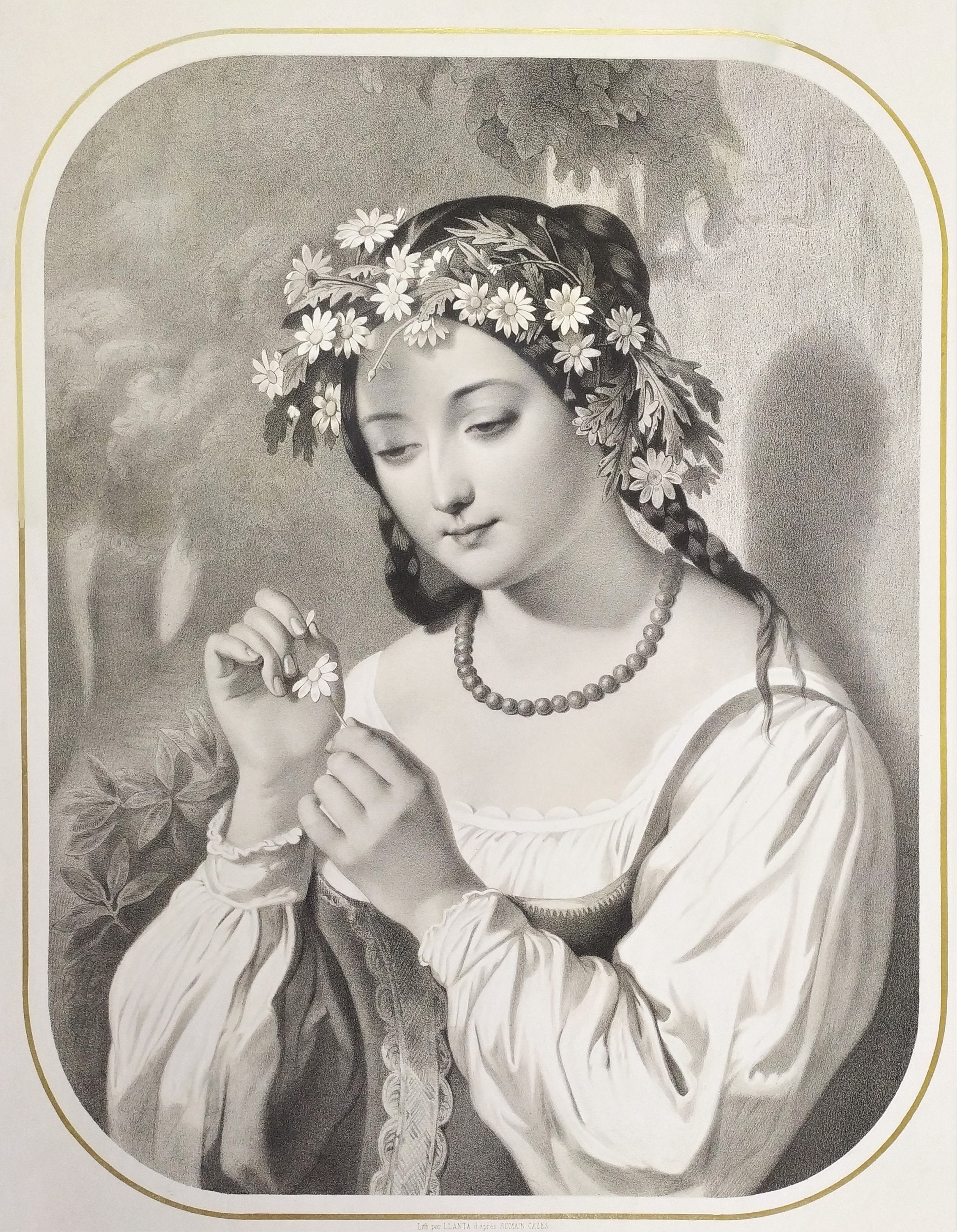 アンティークカードヴィクトリア朝時代大型クロモリトグラフフランス