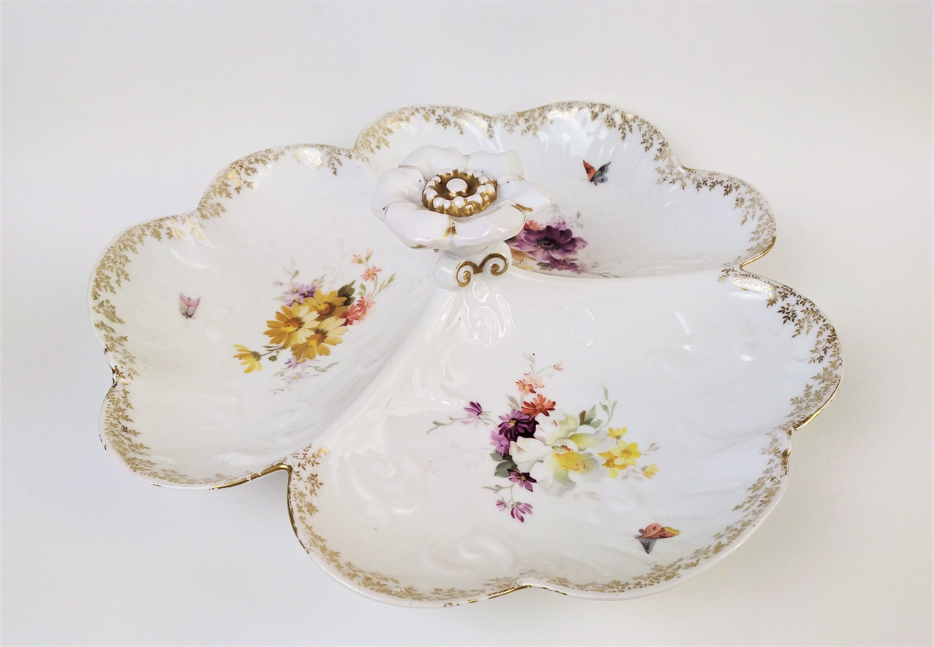 Assiette à Vaisselle en Porcelaine Peinte La Main 19Ème C Vaisselle Victorienne Os Chine Mariage Por