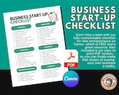Canva Start-Up Business Checklist, Startup Checklist, Business Checklist, Printable Checklist, Business Checklist PDF, Business Planner