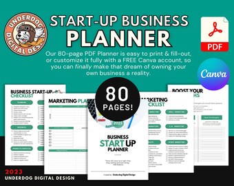 Canva Start-Up Business Planner 2023, Business Plan Startup, Small Business Planner Printable, Business Workbook Planner PDF, Business Plan