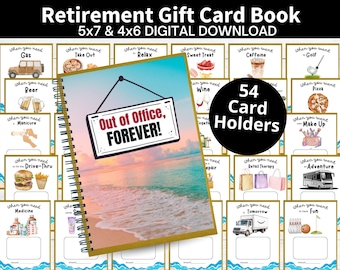 Retirement Gift Card Holder Book Printable, Group Gift from Coworkers, Office Retirement Gift