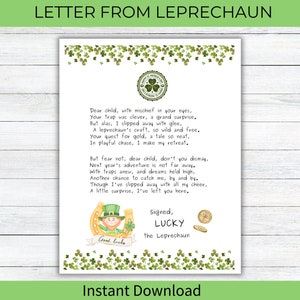 Carta de la trampa del duende Nota imprimible Actividad del día de San Patricio para niños Nota del duende