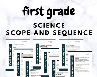 Homeschool First Grade Science Curriculum Scope and Sequence Printable Instant Download