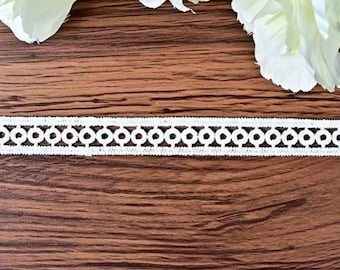 Adorno de encaje de ganchillo blanco roto de 4 o 5 yardas, adorno de encaje nupcial de 1/2" de ancho, para boda bohemia, decoración del hogar