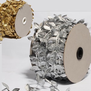 Metallic trim, gold and silver, vine decoration, leaf trim