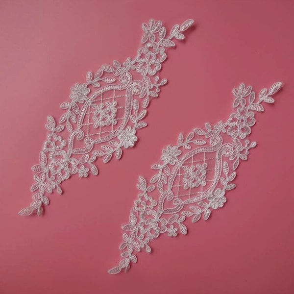 Lace Applique, appliques for bodice, light ivory, embroidered lace, DIY Craft, for Sewing, dresses