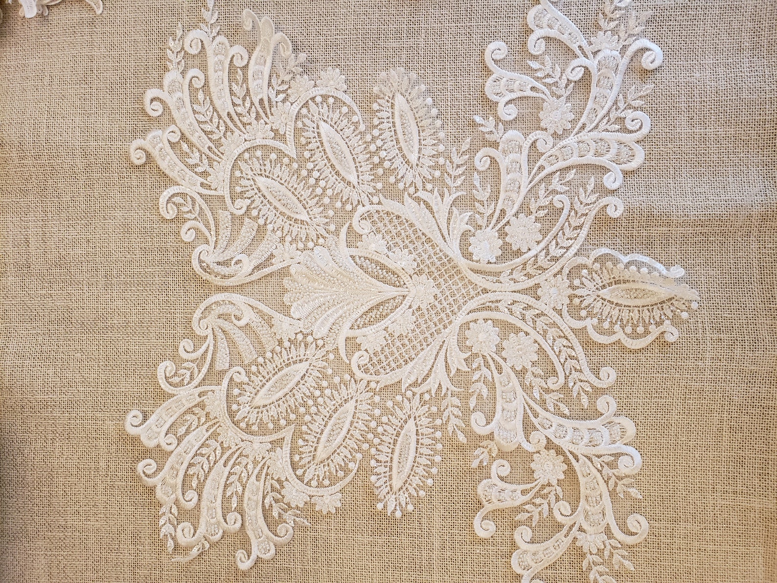 Heavily Beaded Lace Applique Bodice Applique Trims Etsy