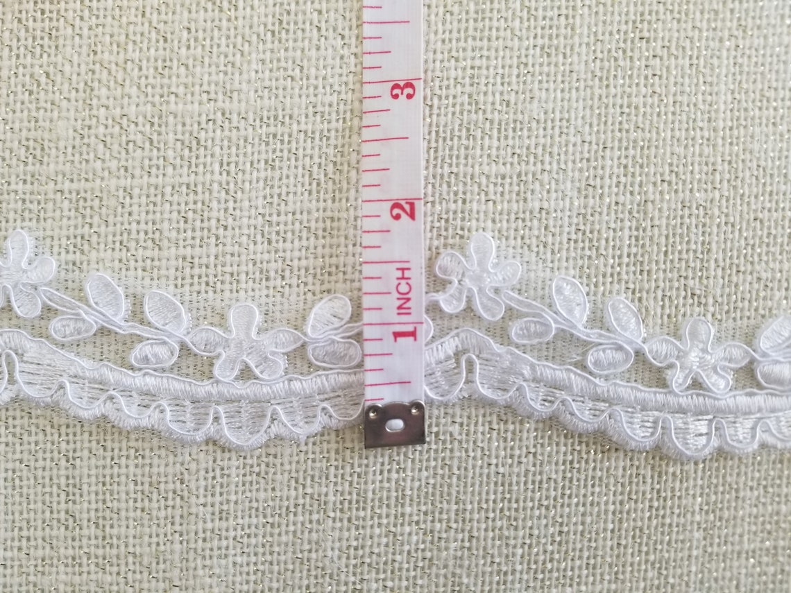 Thin Embroidered Lace Edge Trim per yard Wedding Applique Etsy