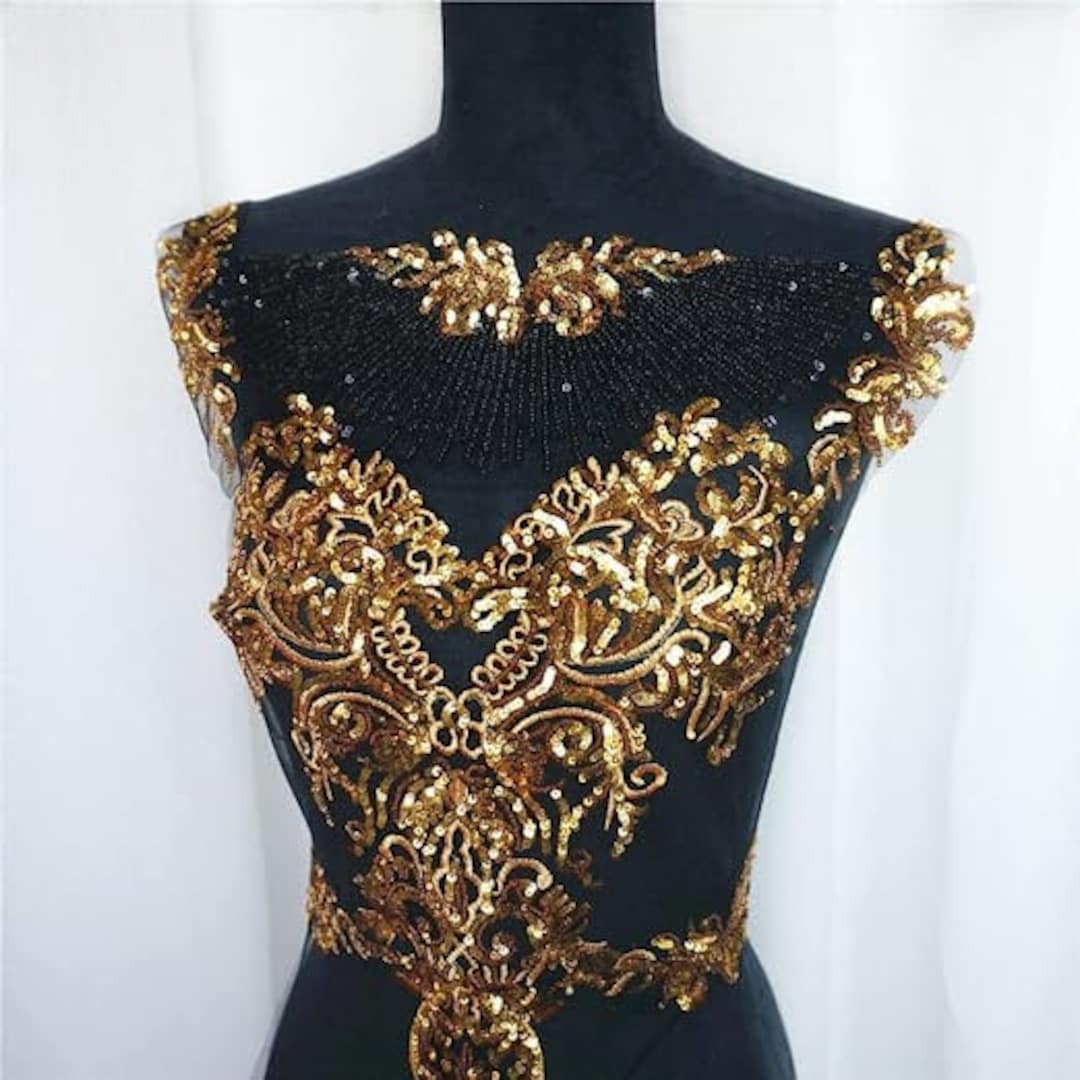 Black Sequin Embroidery Lace Eb3029