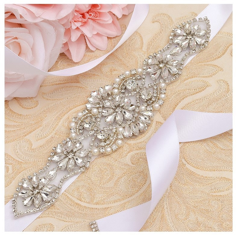 Pink Rhinestone Sash - Etsy display picture 1