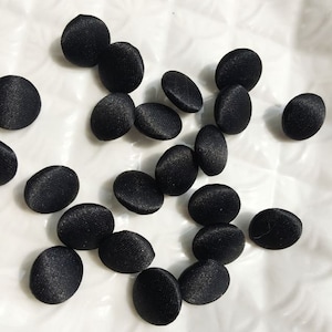 Black Satin Tuxedo Buttons 1/2&quot; Shank | 15 or 25 Count | Formal Dress, Prom, Wedding, Quinceanera, Bustle Buttons