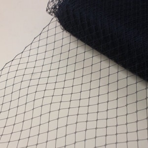 By the yard 9&quot; wide birdcage veiling, netting, Russian veiling for wedding veils, white, ivory, black, champagne