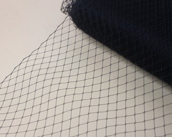 By the yard 9&quot; wide birdcage veiling, netting, Russian veiling for wedding veils, white, ivory, black, champagne