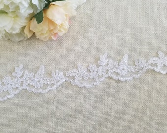 2Meters White Gauze Embroidery Lace Trims Hem Sewing Edge Ribbon 2Meters White Gauze Embroidery Lace Trims Hem Sewing Edge Ribbon