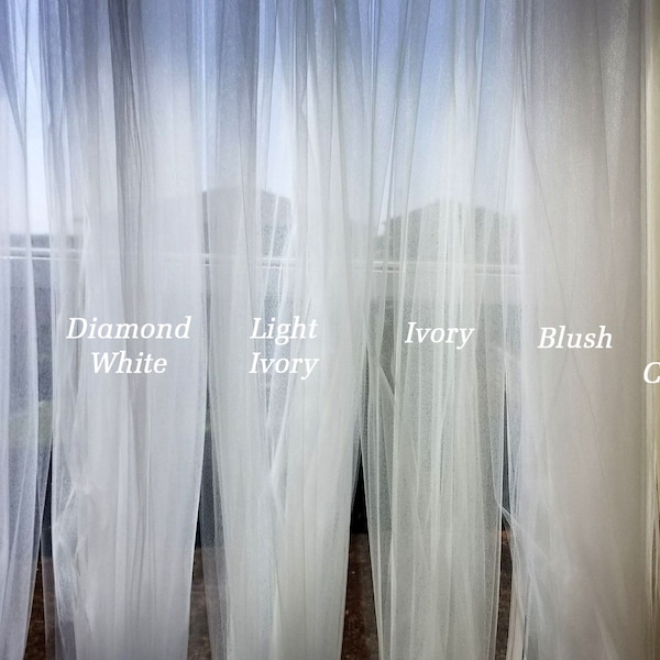 By the yard 54" wide bridal illusion tulle for wedding veils, bridal wear, tutus, white, ivory, blush, champagne