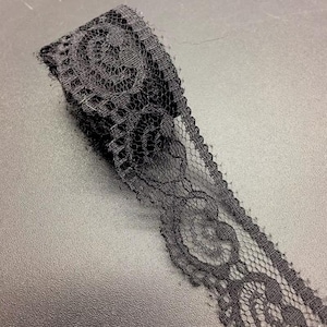10 yards of 3/4 Inch Black Polyester Lace Trim