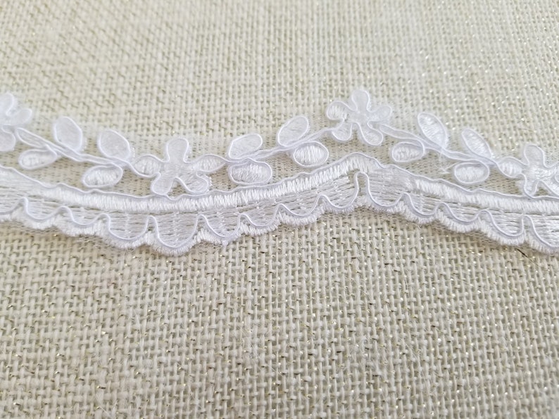 Thin Embroidered Lace Edge Trim per Yard Wedding Applique Etsy