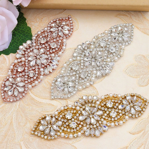 Small rhinestone appliques, multiple colors, silver, rose gold, gold, hotfix or sew on, bridesmaids dresses, quinceanera, proms