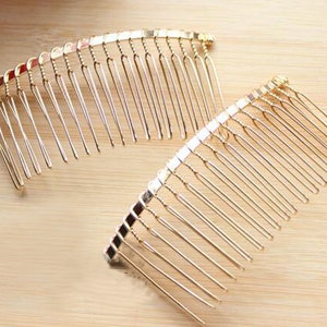 Elegant Gold & Silver Hair Combs Set of 6 | 3 Inch Bridal Accessories for Veil and Updos | Perfect Wedding Hair Accessories