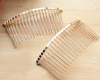 Elegant Gold & Silver Hair Combs Set of 6 | 3 Inch Bridal Accessories for Veil and Updos | Perfect Wedding Hair Accessories