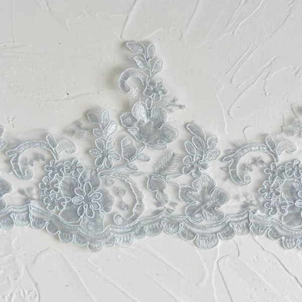 Gray Lace Trim Etsy