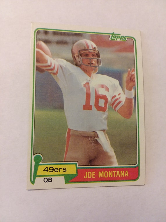 Joe Montana Rookie Card in near Mint condition prior to Etsy
